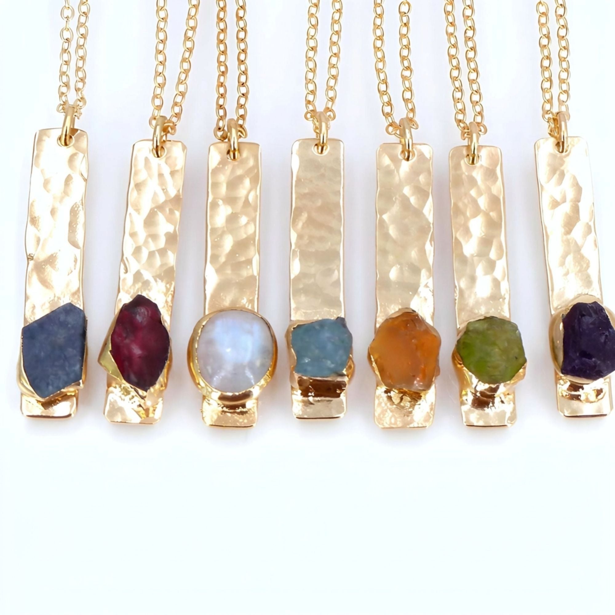 Birthstone Bar Necklace - Vertical