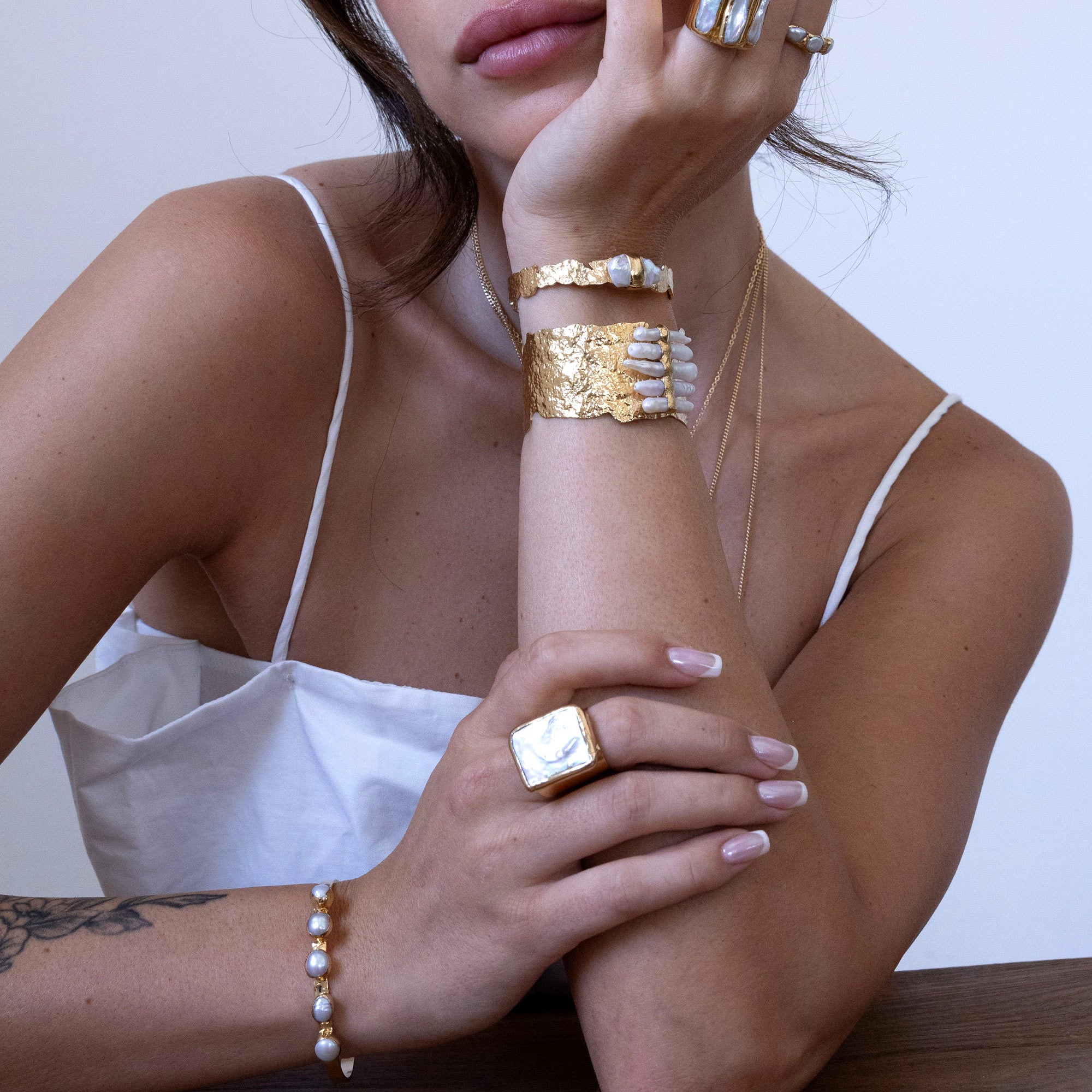 NEW// Pearl Square Ring.