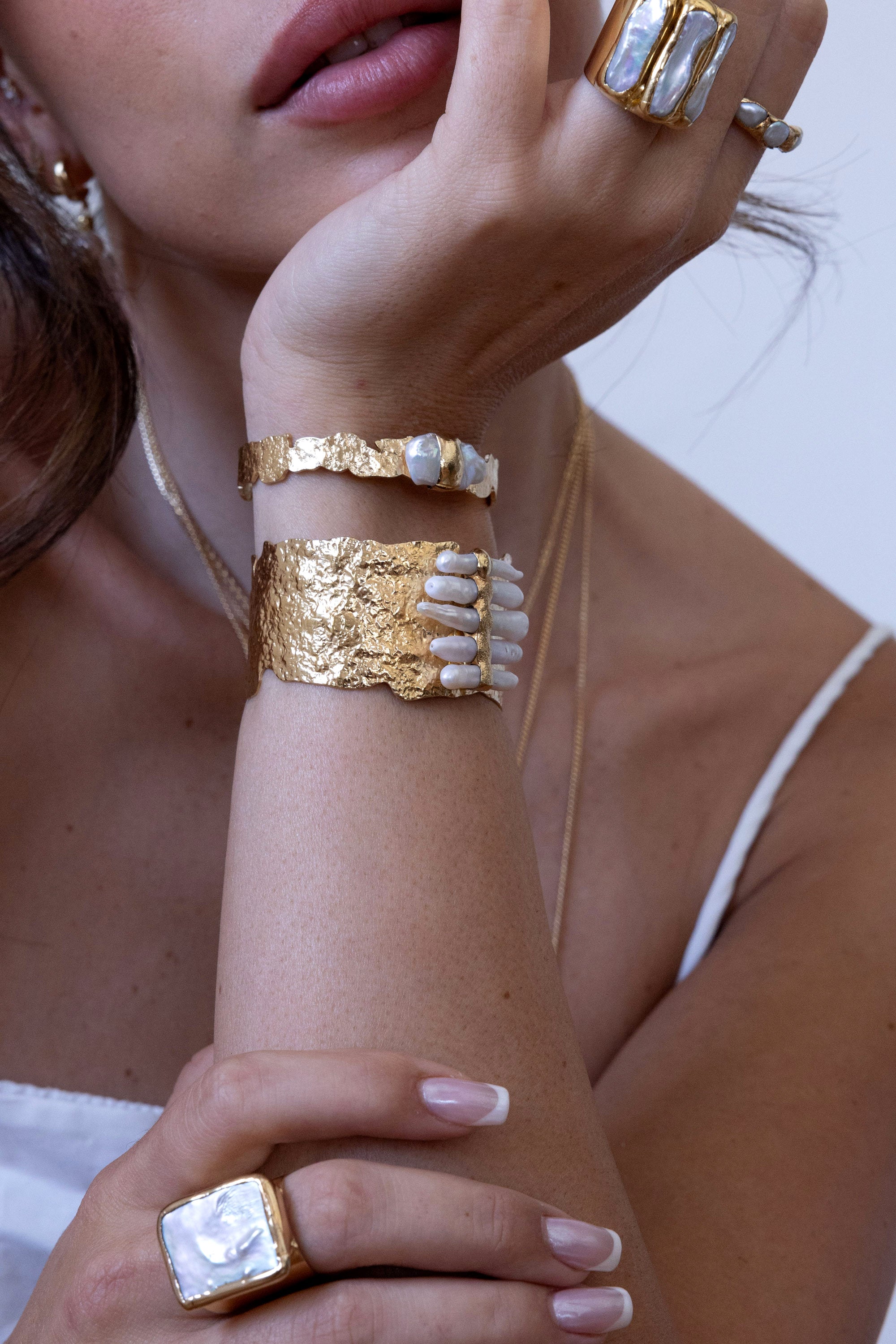 Gold Pearl Ring