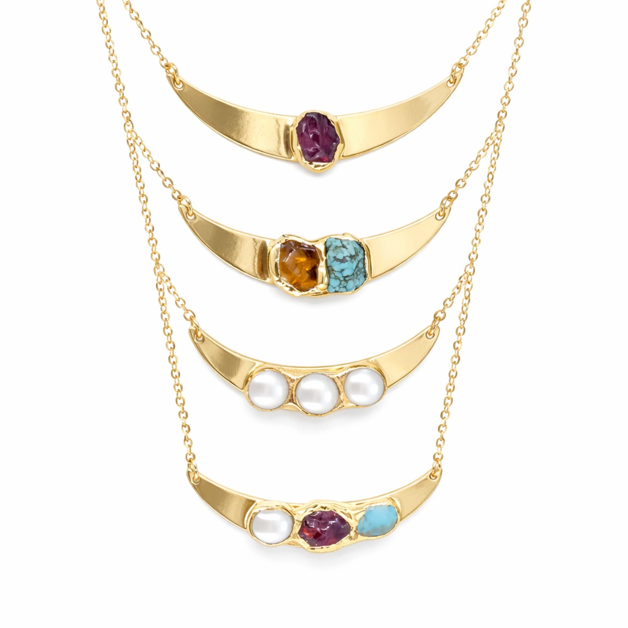 Birthstone Moon Necklace