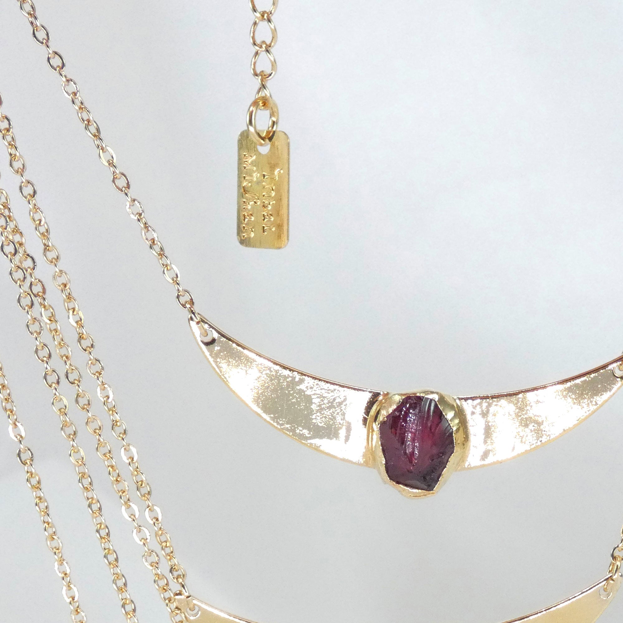 Birthstone Moon Necklace