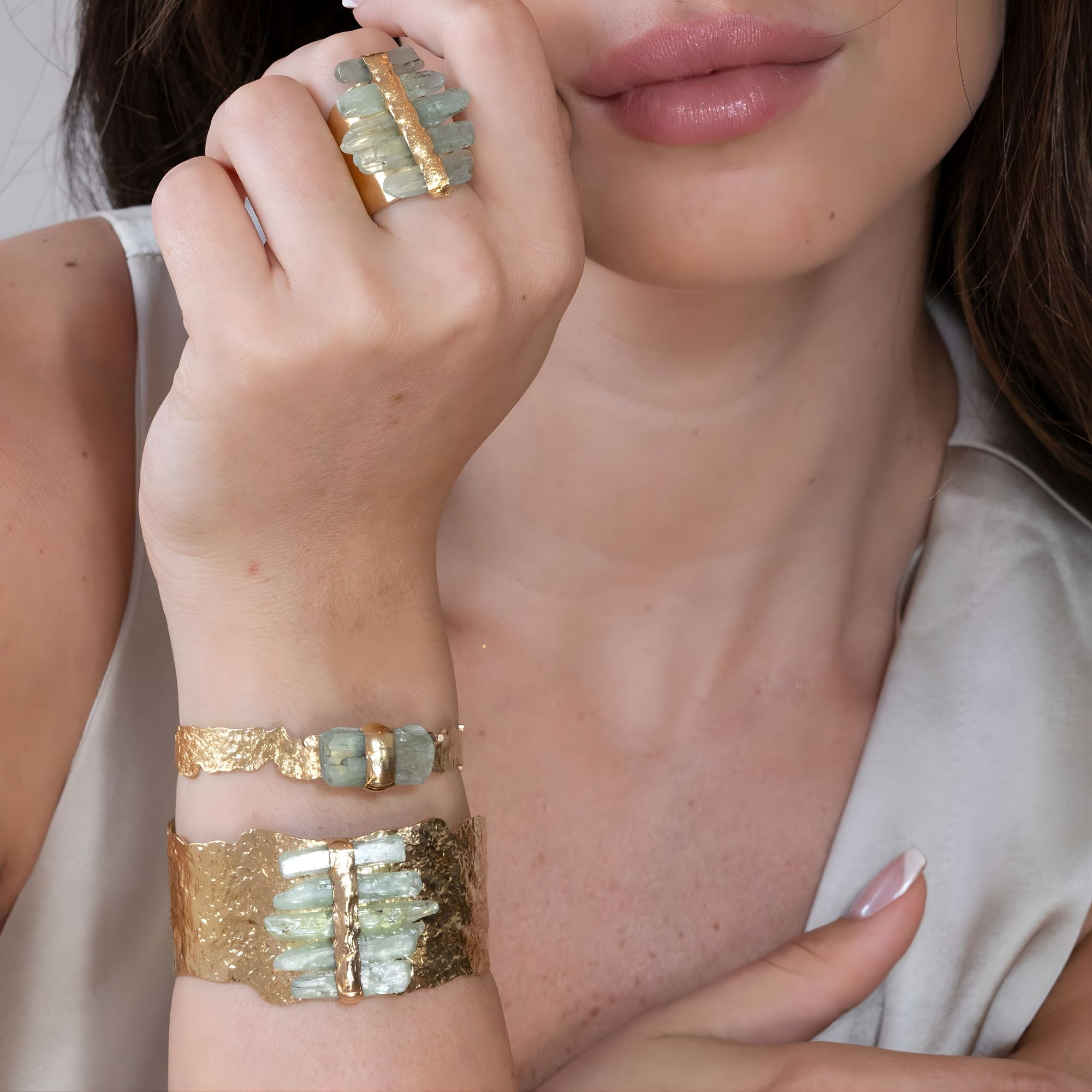 Kyanite Wide Bracelet