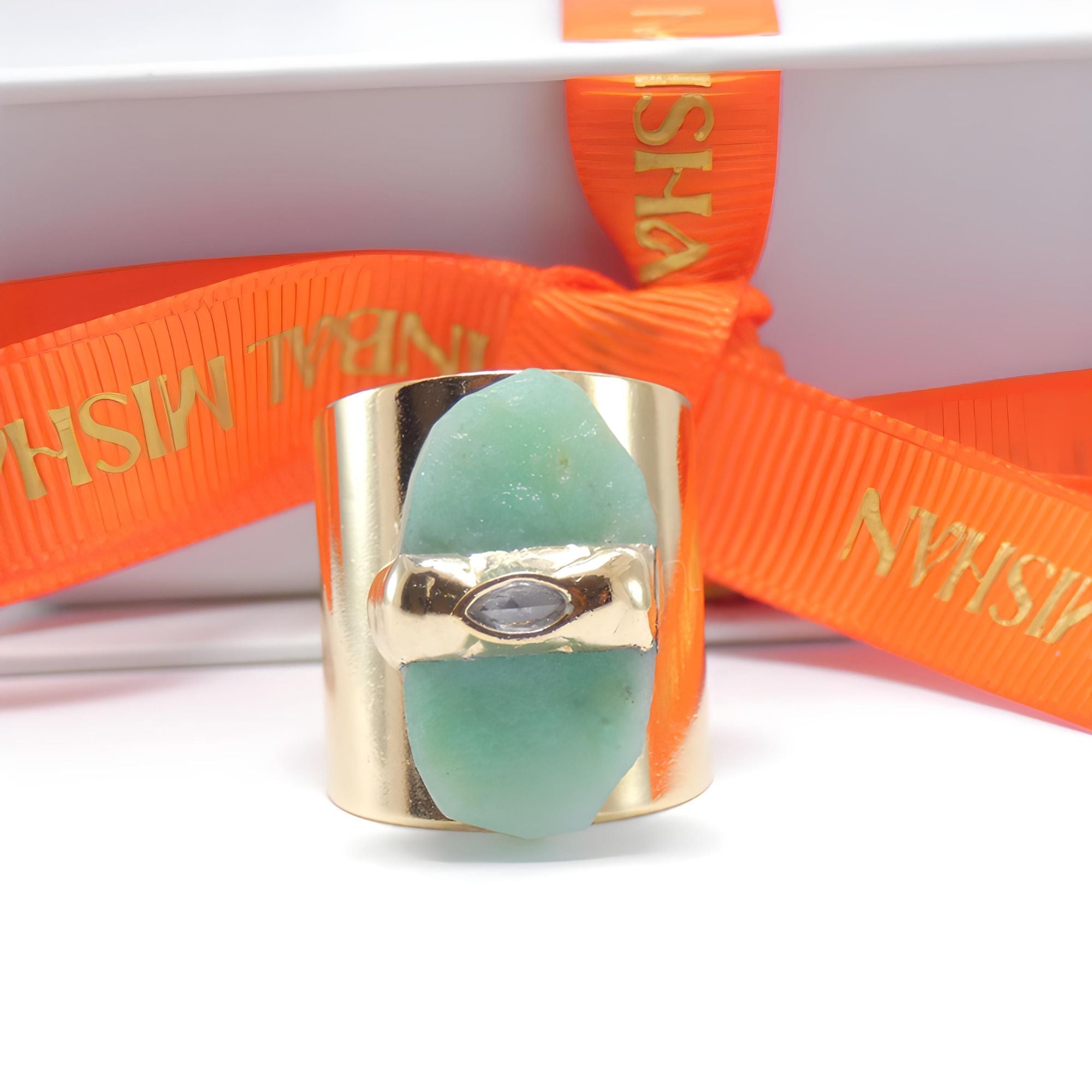Raw Green Opal Ring