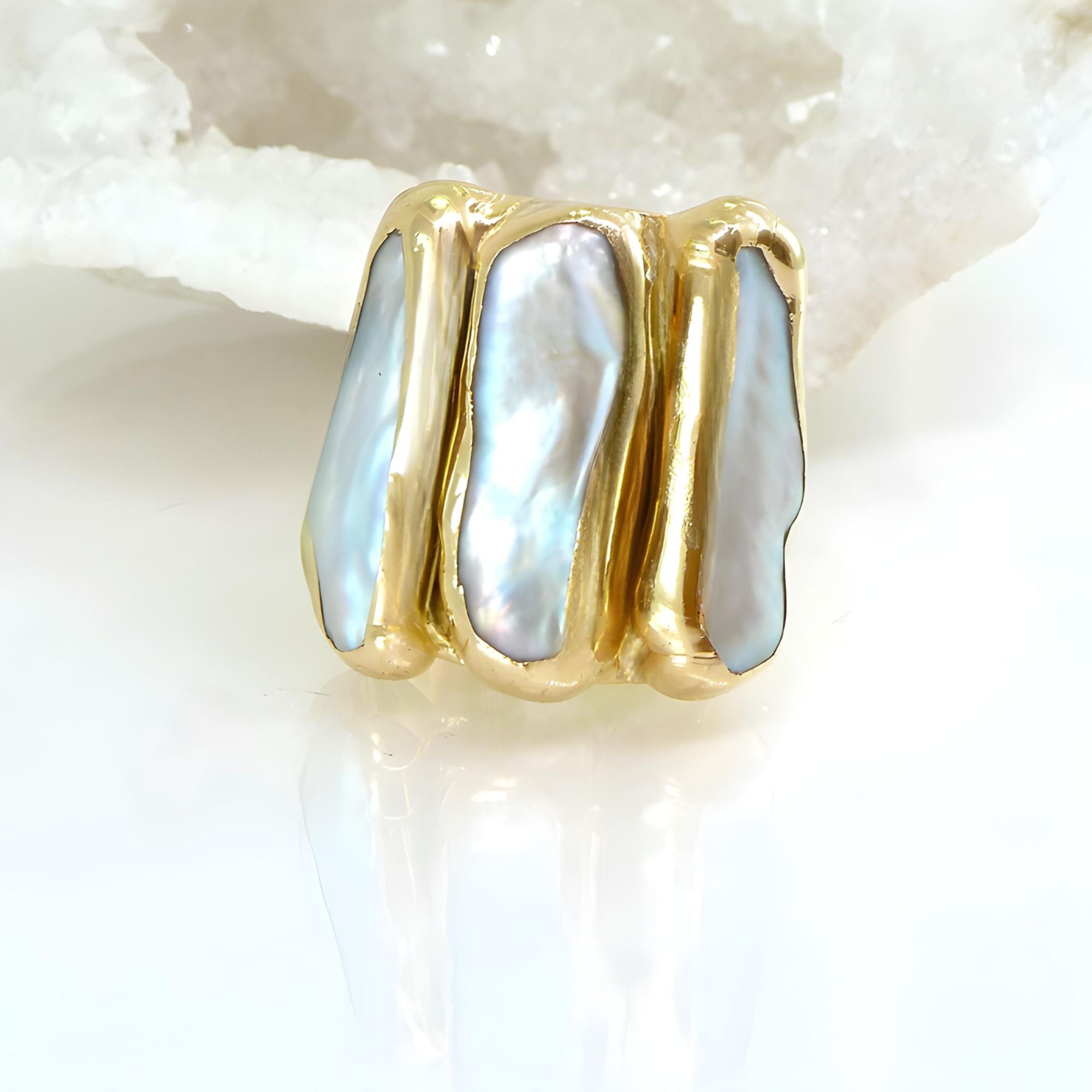 Gold Pearl Ring