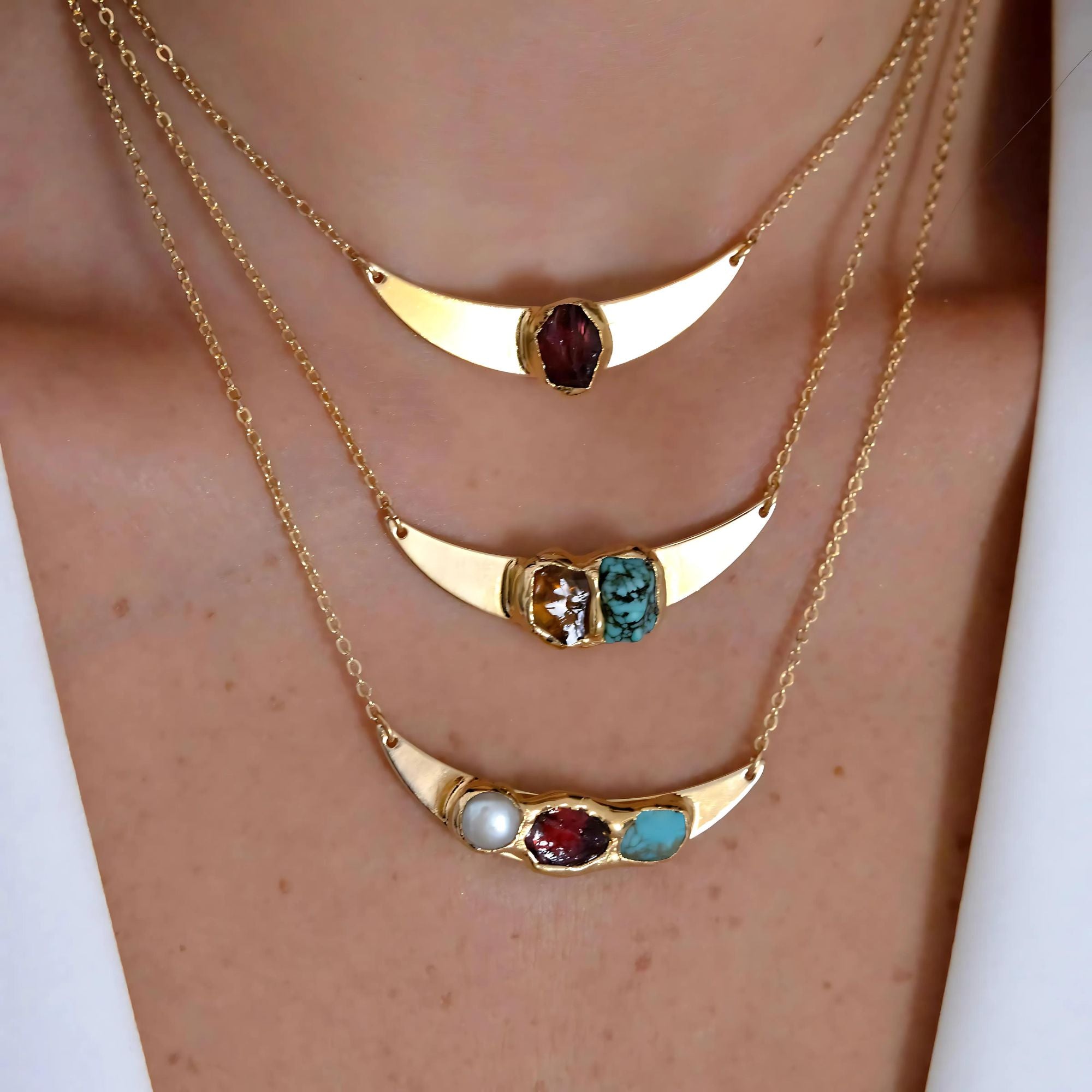 Crystal Statement Necklace, Personalized Bar Necklace: Birthstone Gift for Mom in Gold, Birthstone Jewelry Gifts, Birthstone Necklace.