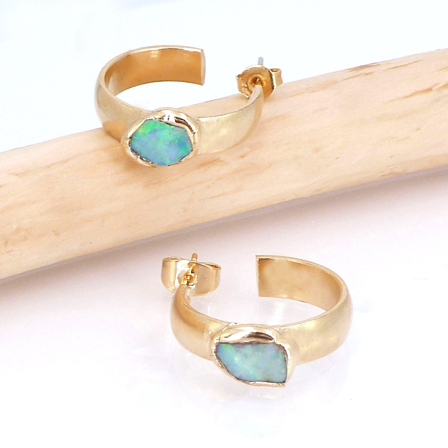 Opal Hoop Earrings