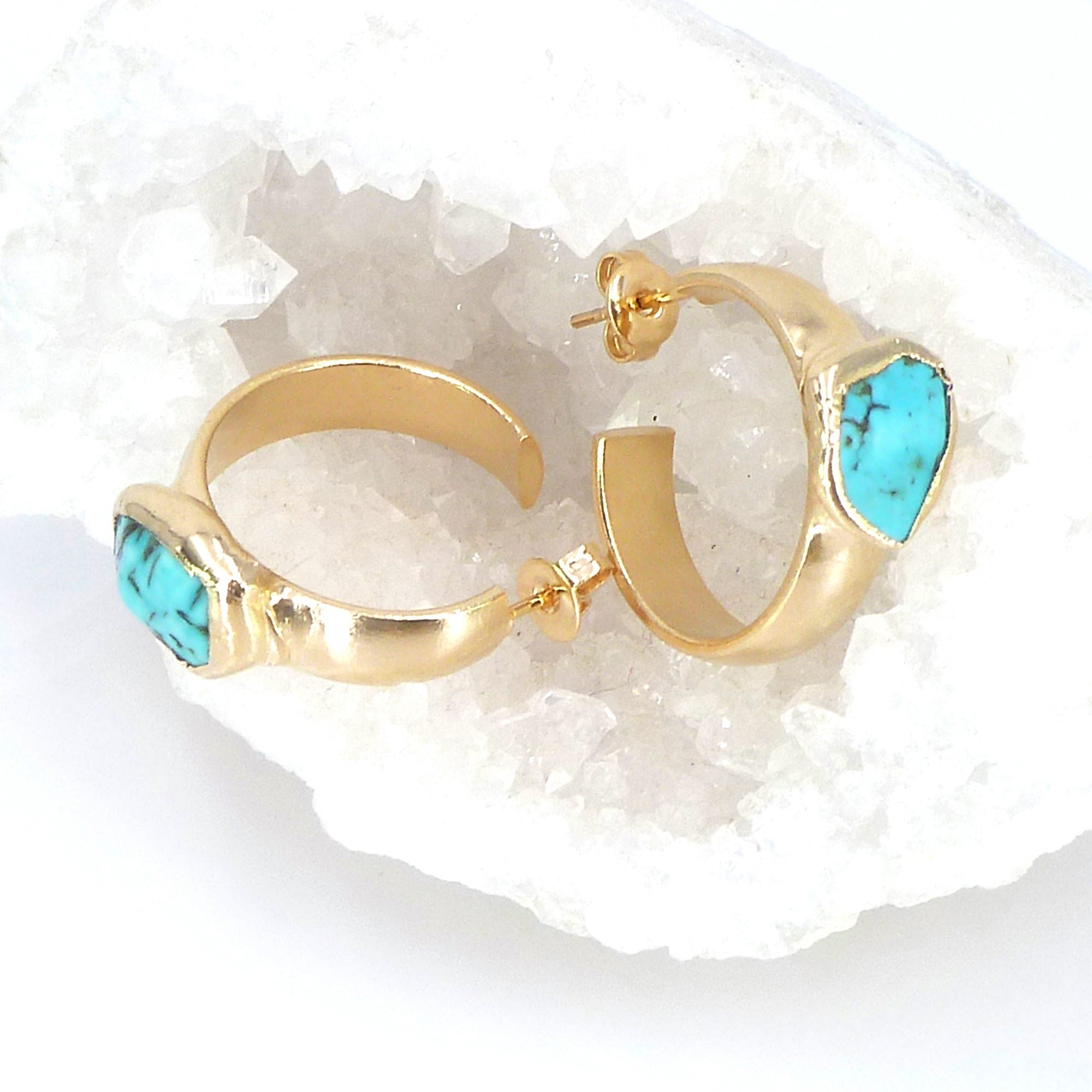 Turquoise Hoop Earrings
