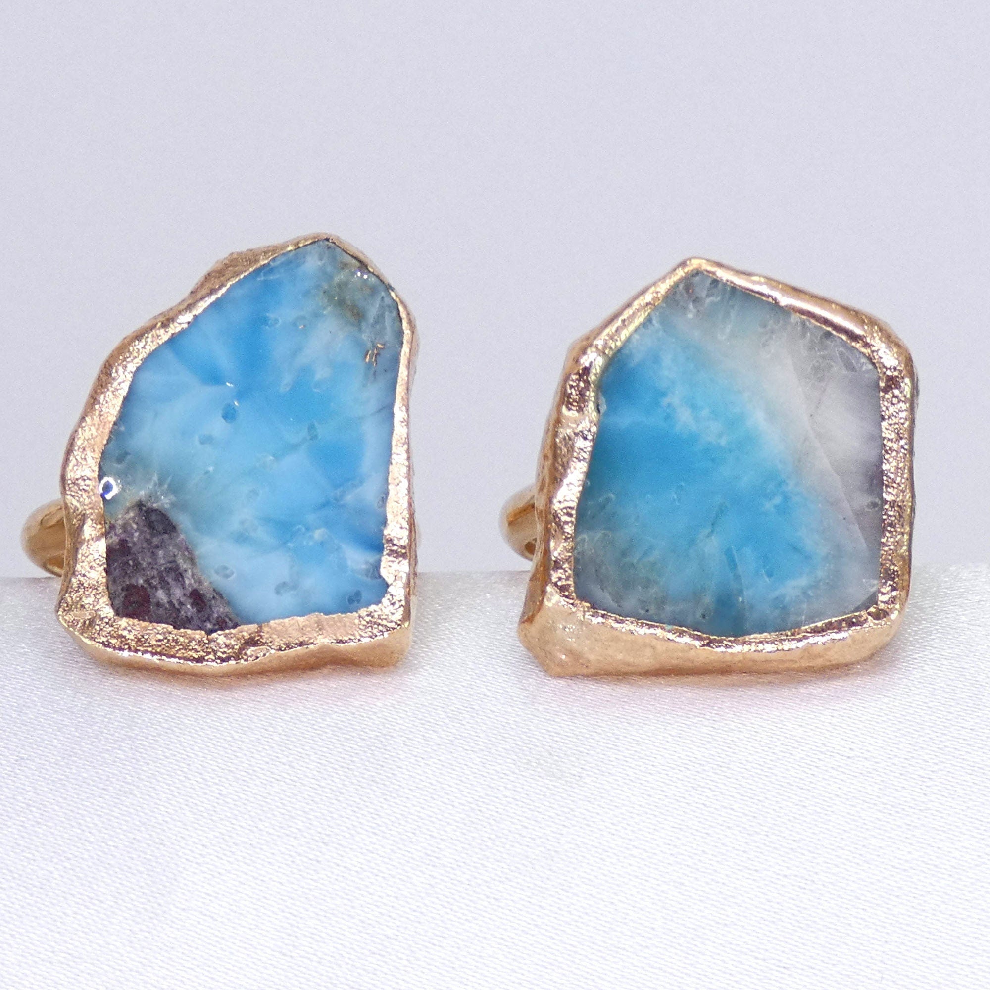 Raw Larimar Ring