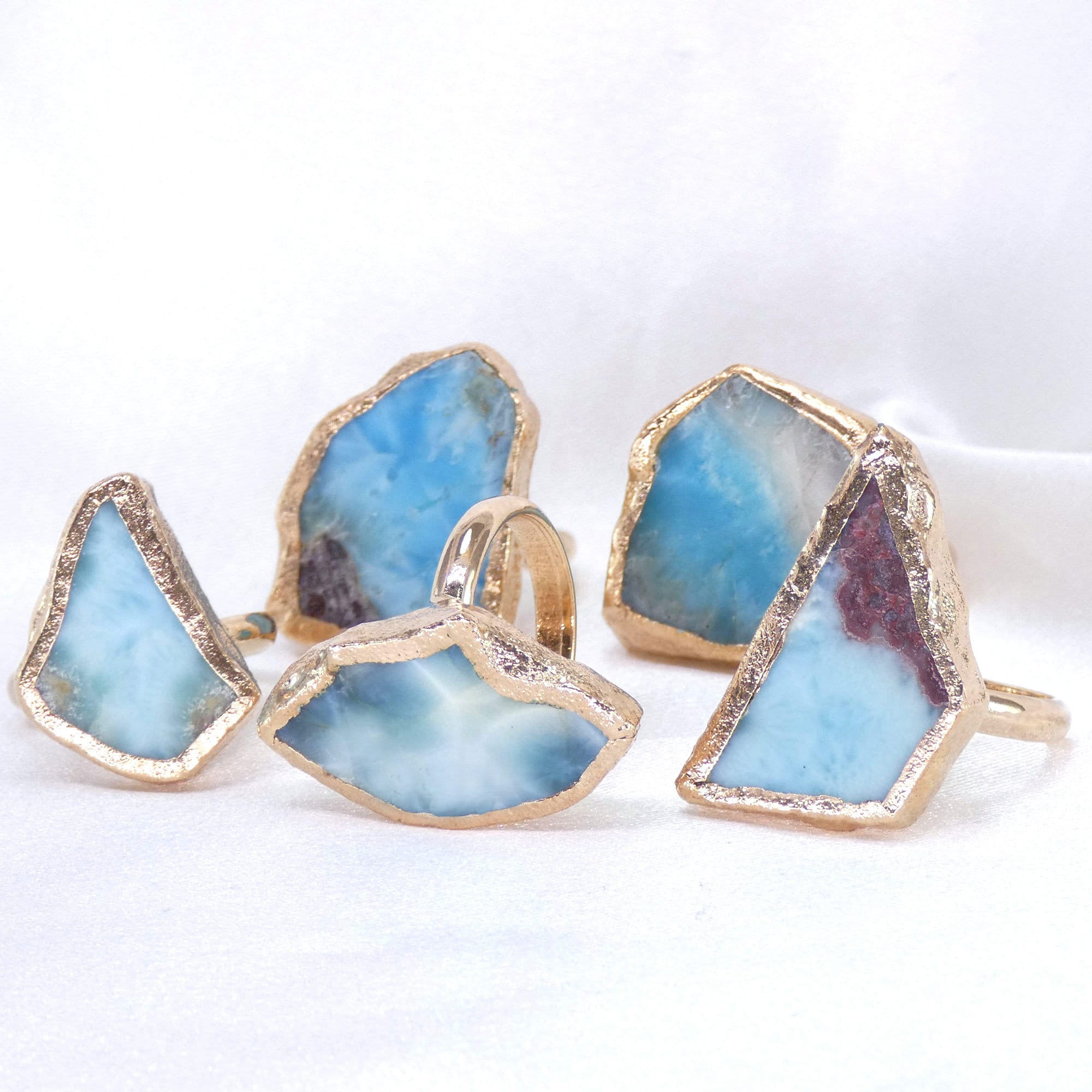 Raw Larimar Ring
