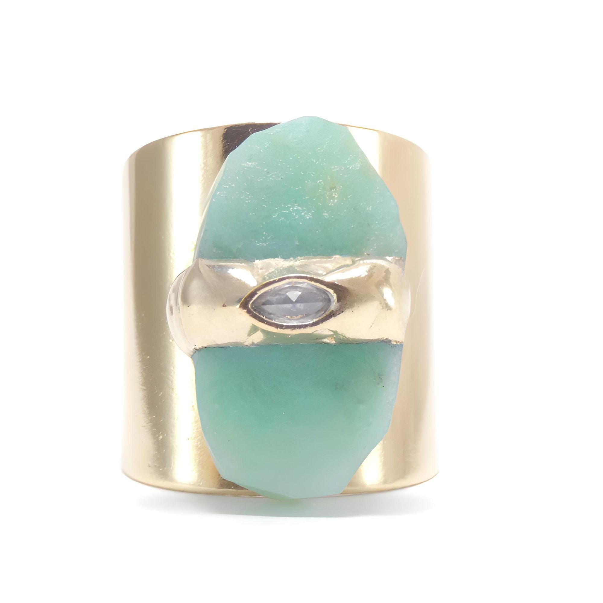 Raw Green Opal Ring