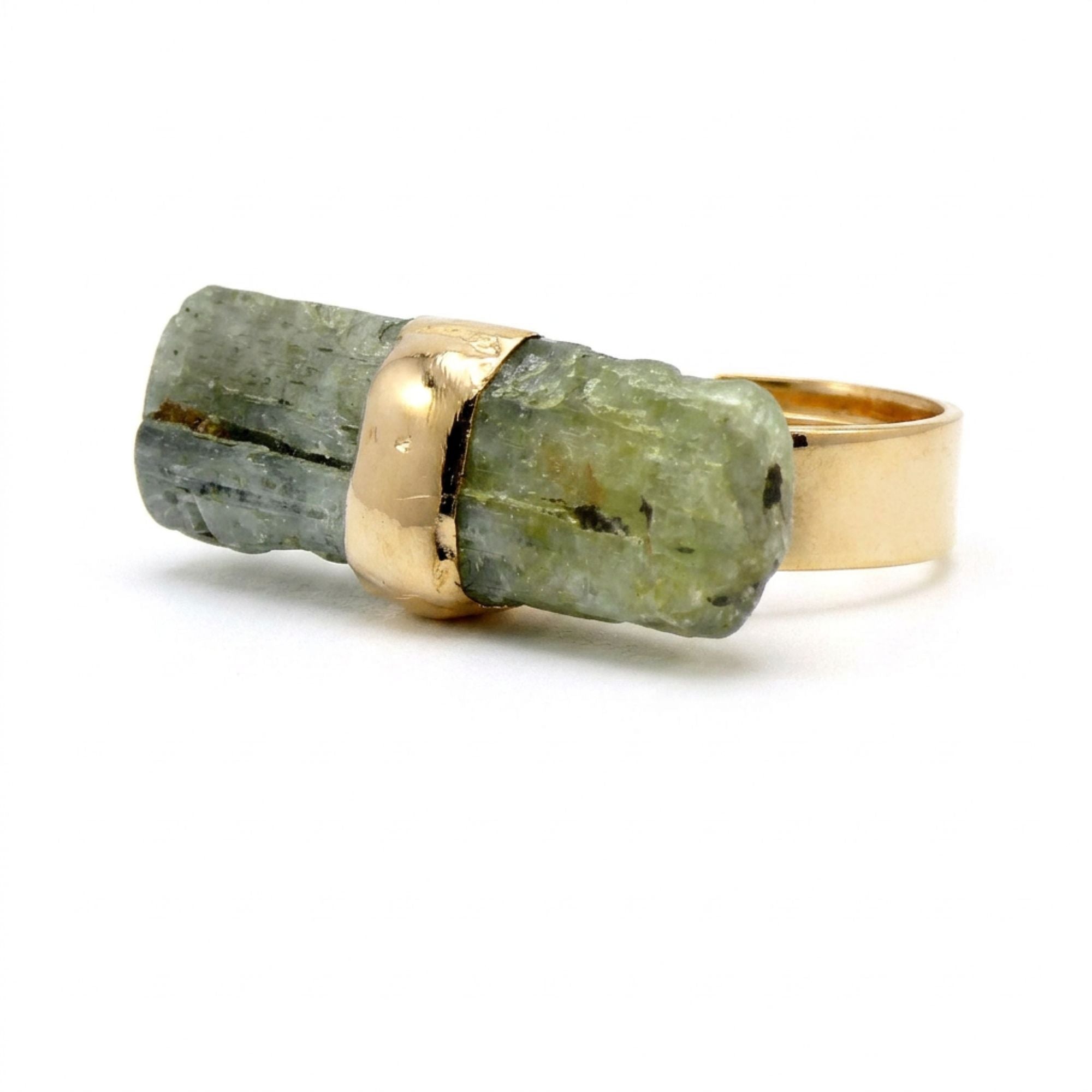 Green Kyanite Bar Ring