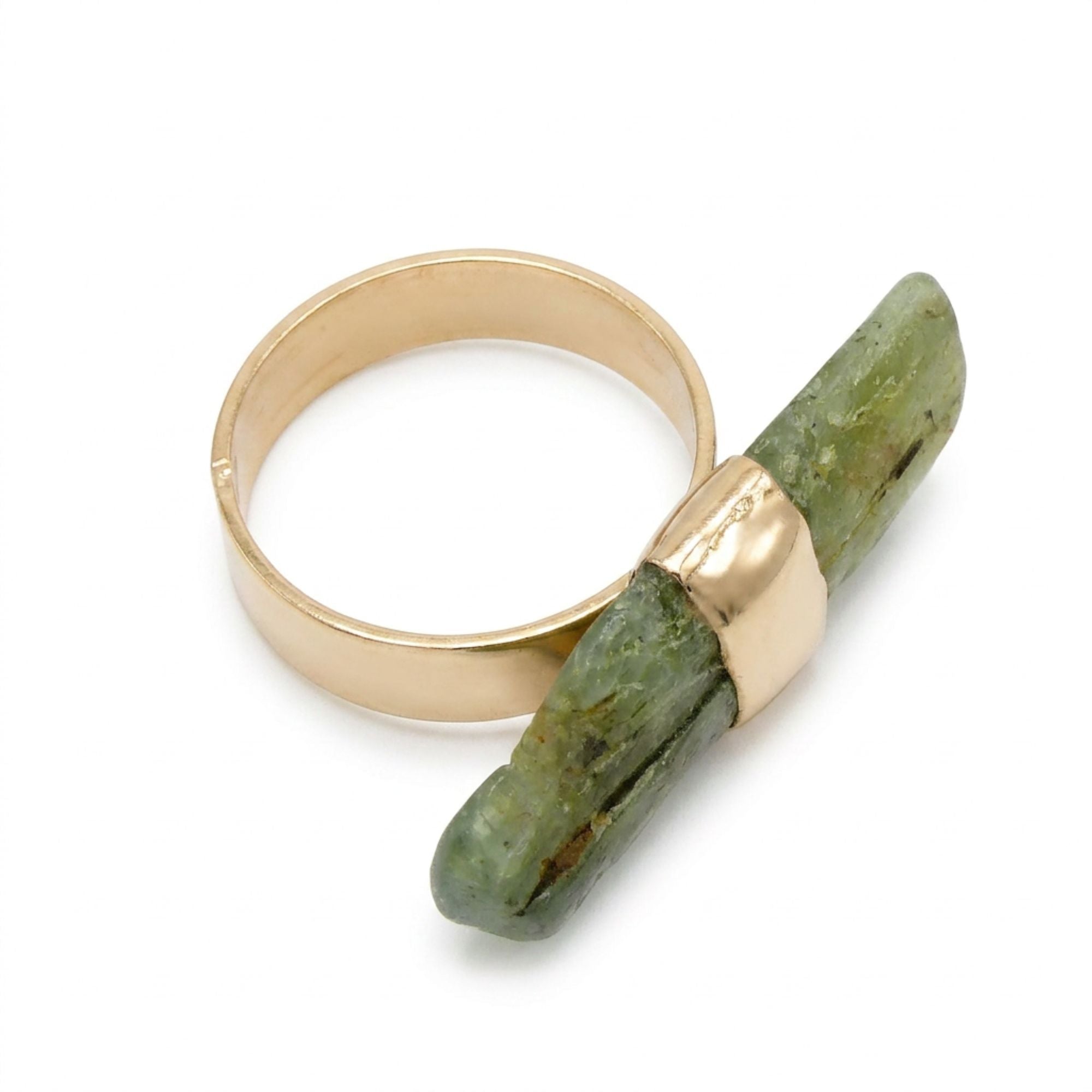 Green Kyanite Bar Ring
