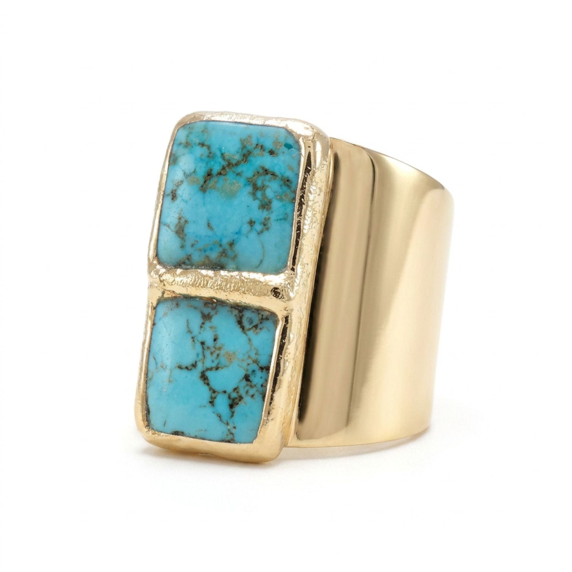 Double Square Turquoise Ring
