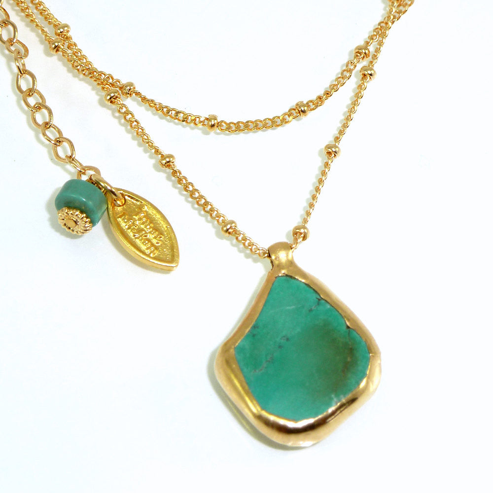 Raw Turquoise Gold necklace.