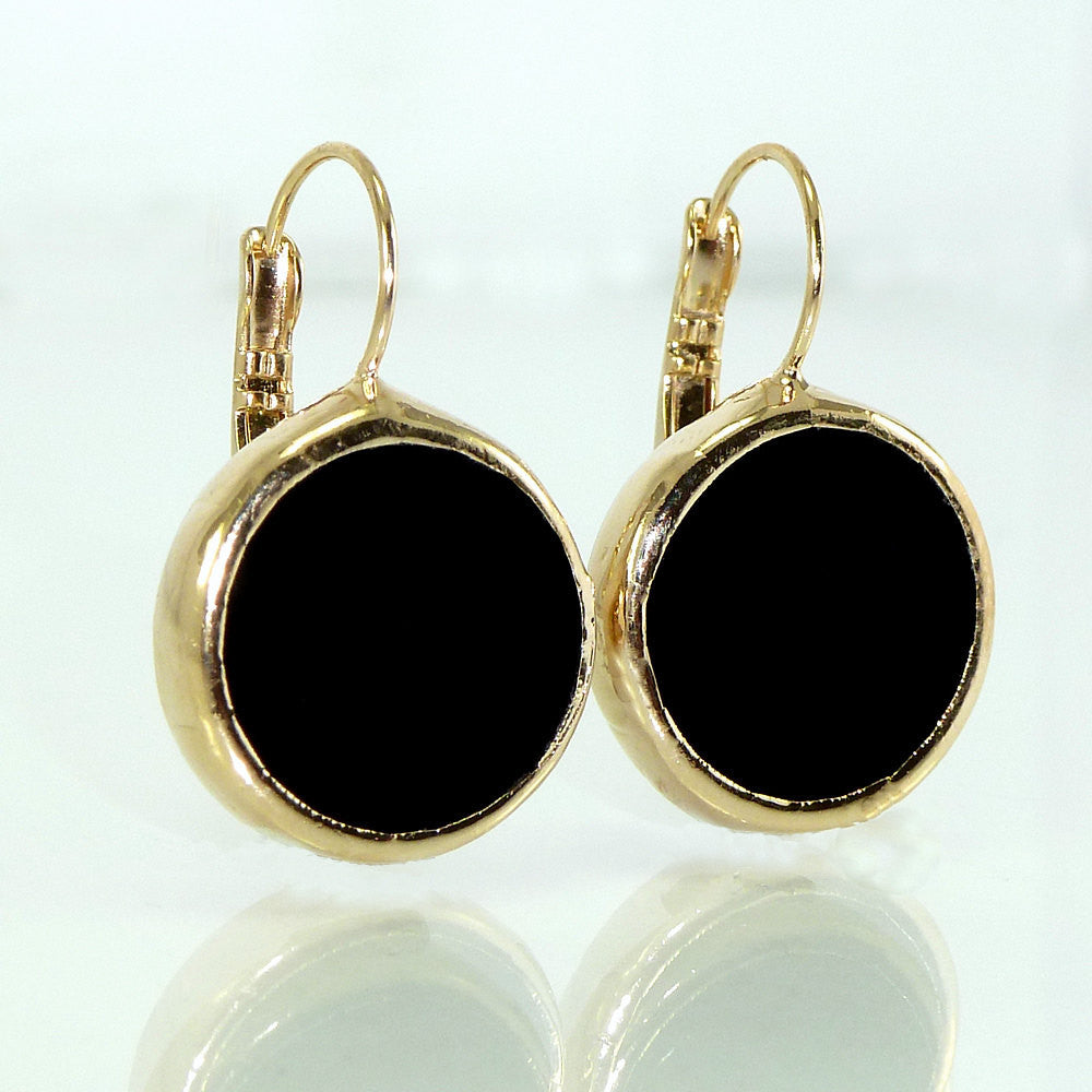 Black Onyx Drop Earrings.