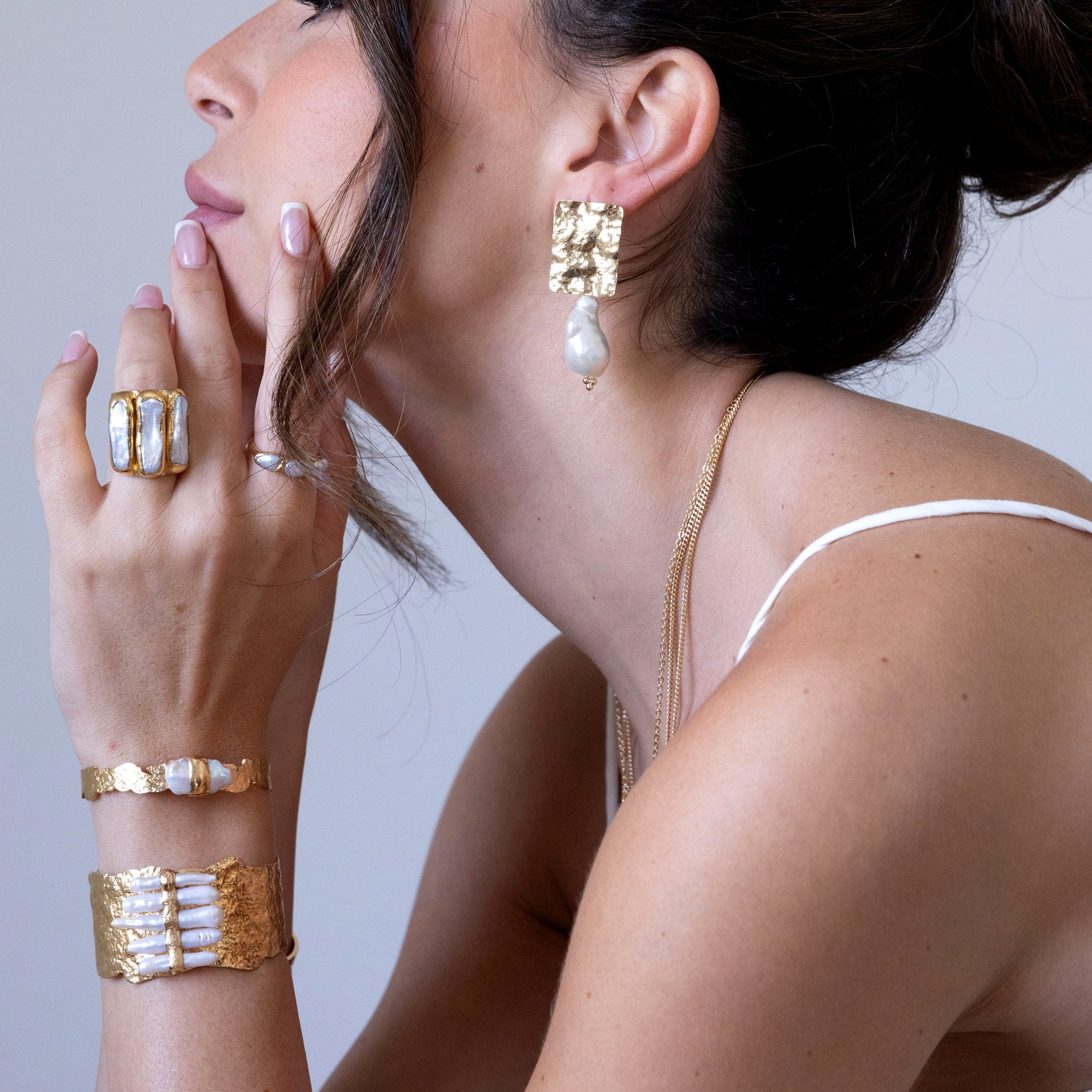 Gold Pearl Ring