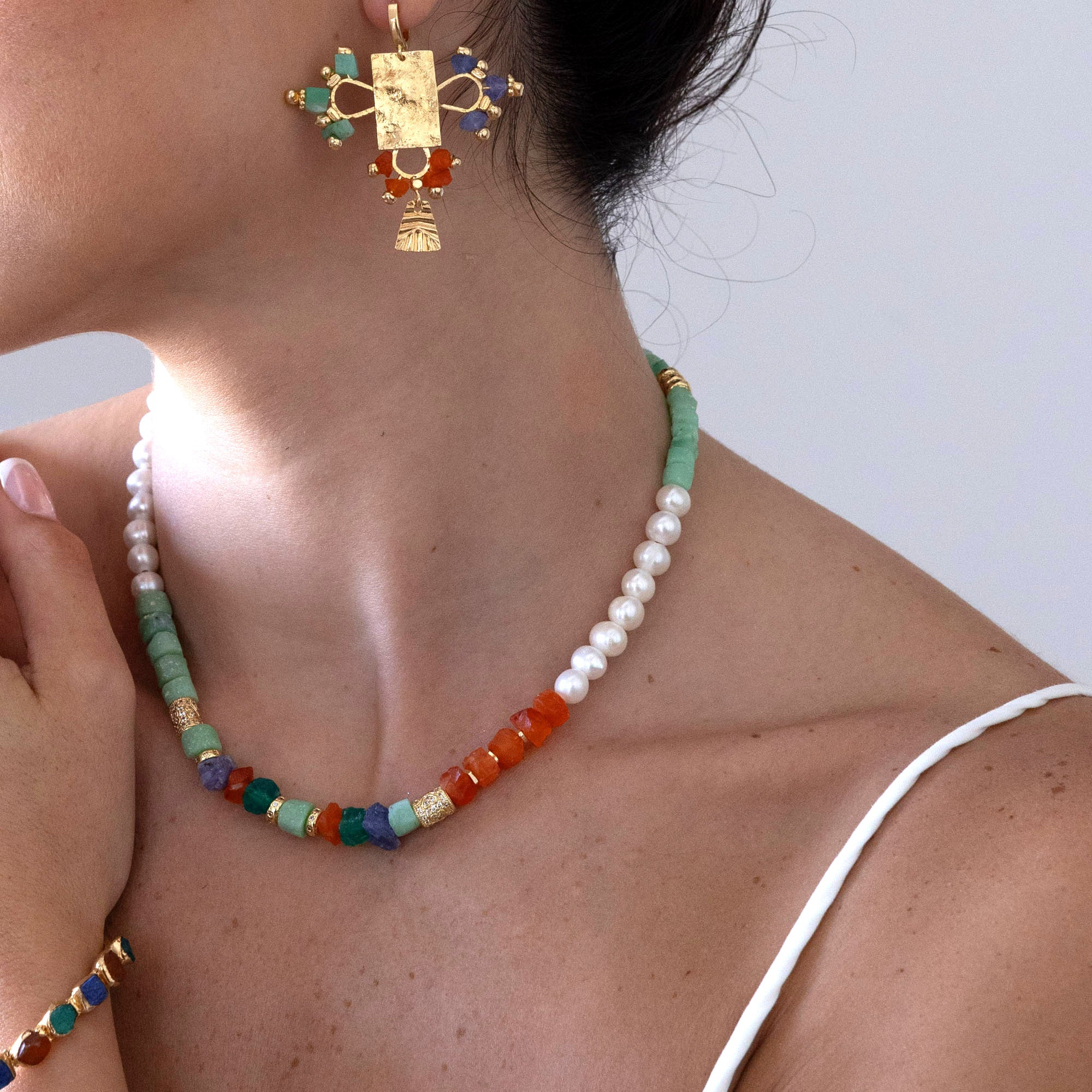 Semi Precious Beaded Necklace