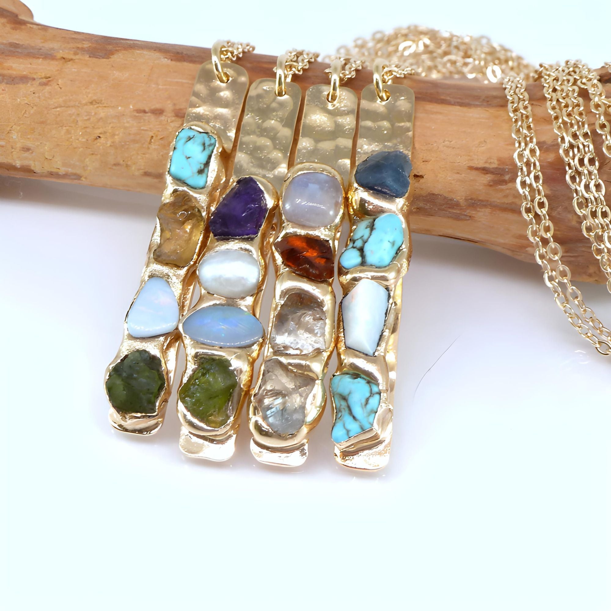 Birthstone Bar Necklace - Vertical