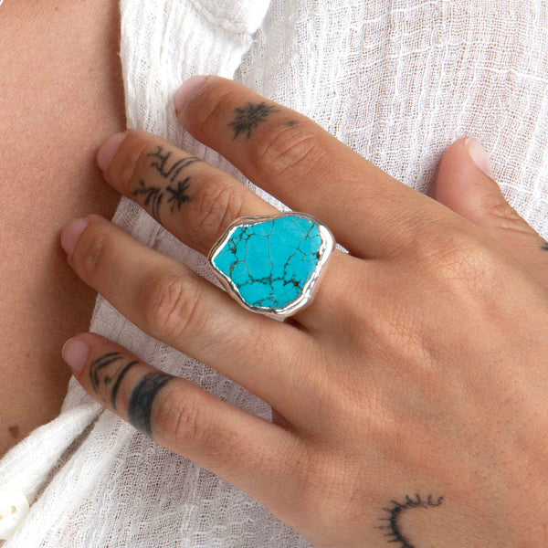 Raw Turquoise Ring.