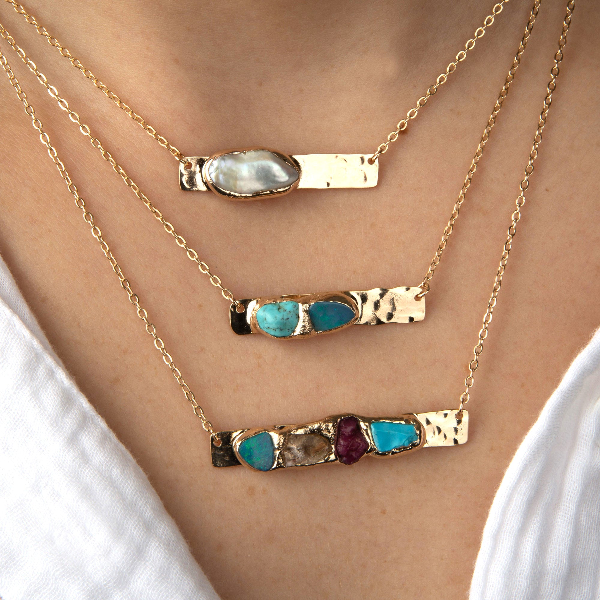 Birthstone Bar  Necklace - Horizon