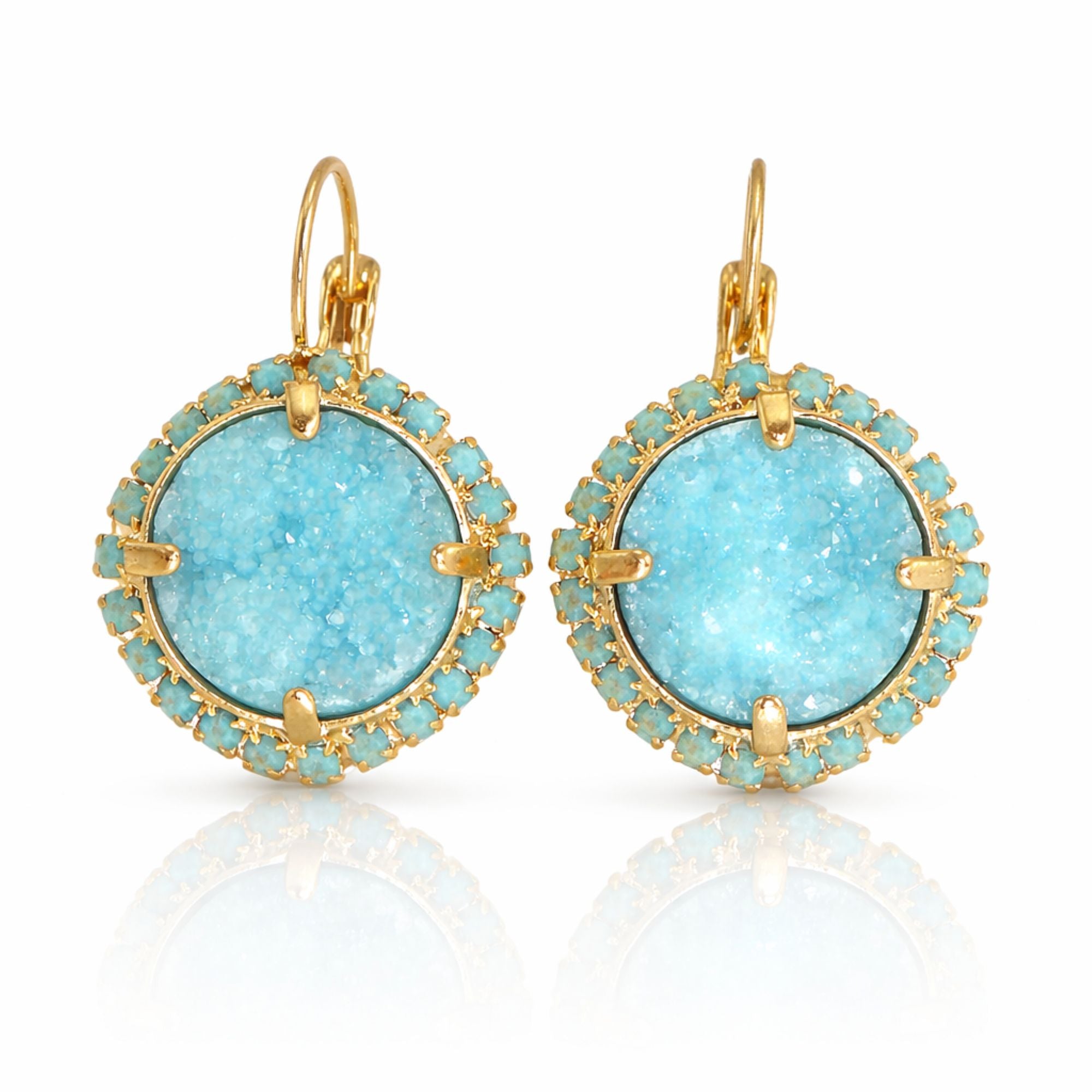 Turquoise Druzy Earrings