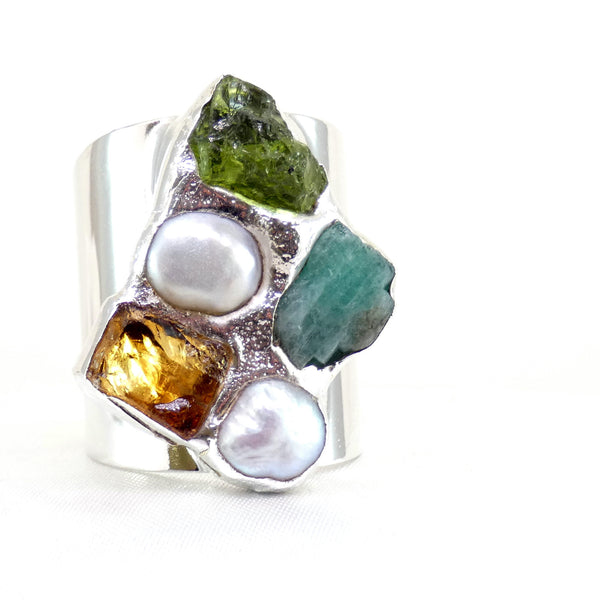 Custom Cluster Birthstone Ring.