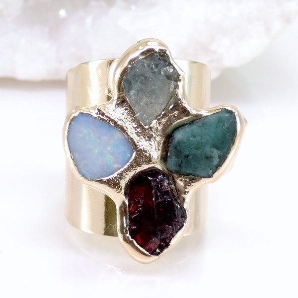 Custom Cluster Birthstone Ring.