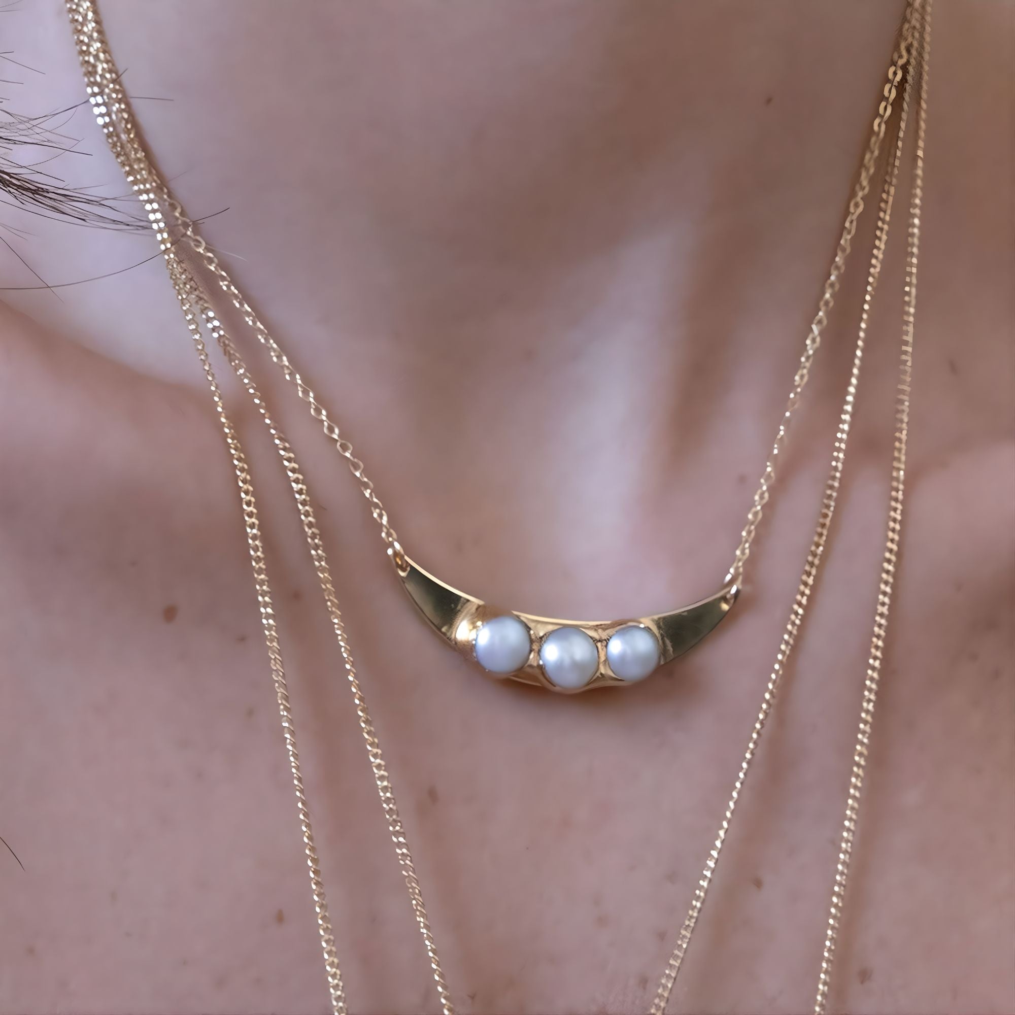 Birthstone Moon Necklace