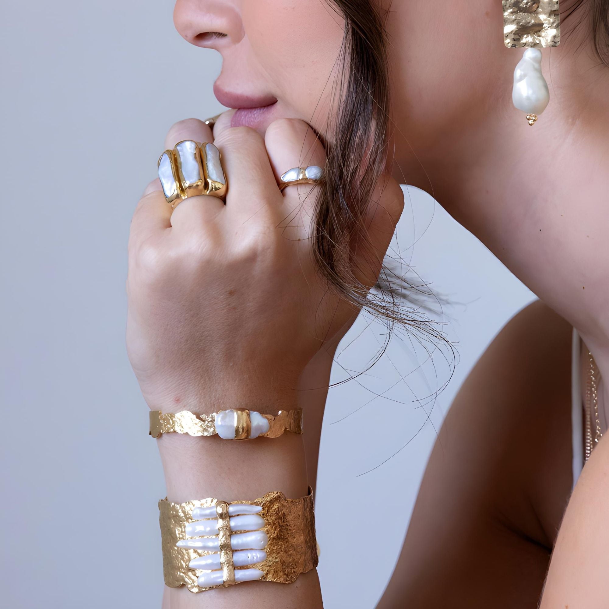 Pearl Wide Bracelet