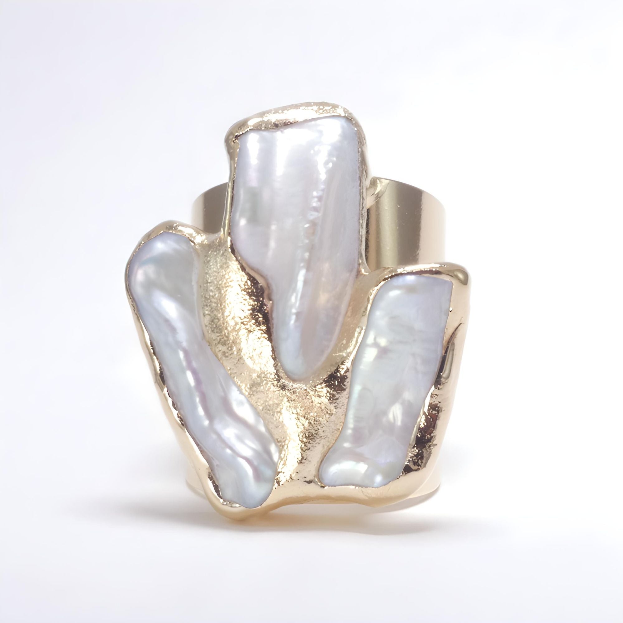 Cluster Gold Pearl Ring