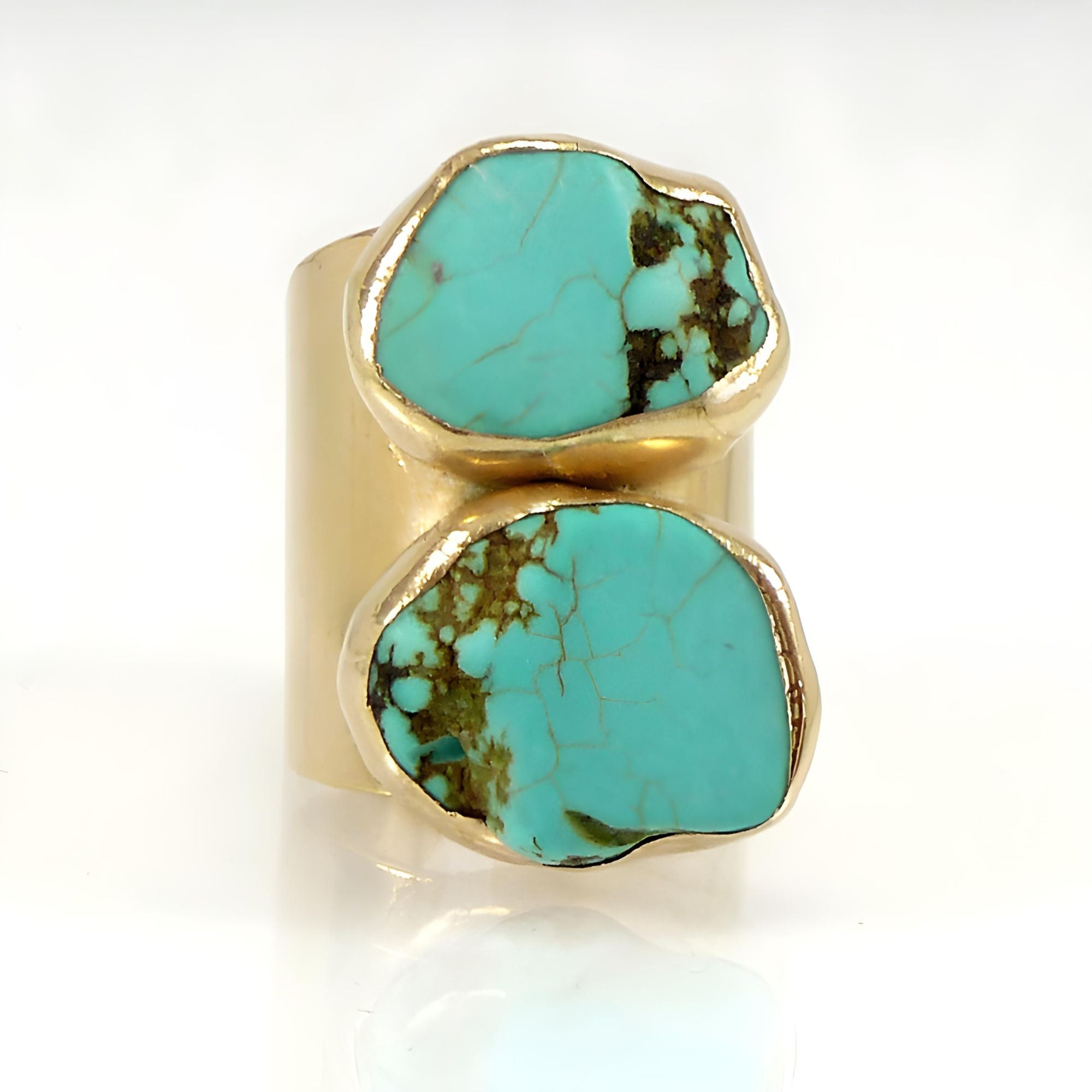Double Raw Turquoise Ring