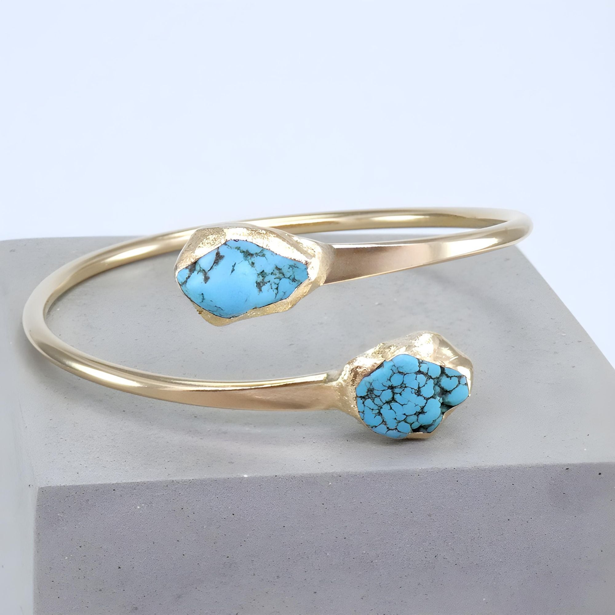 Double Cuff Turquoise Bracelet