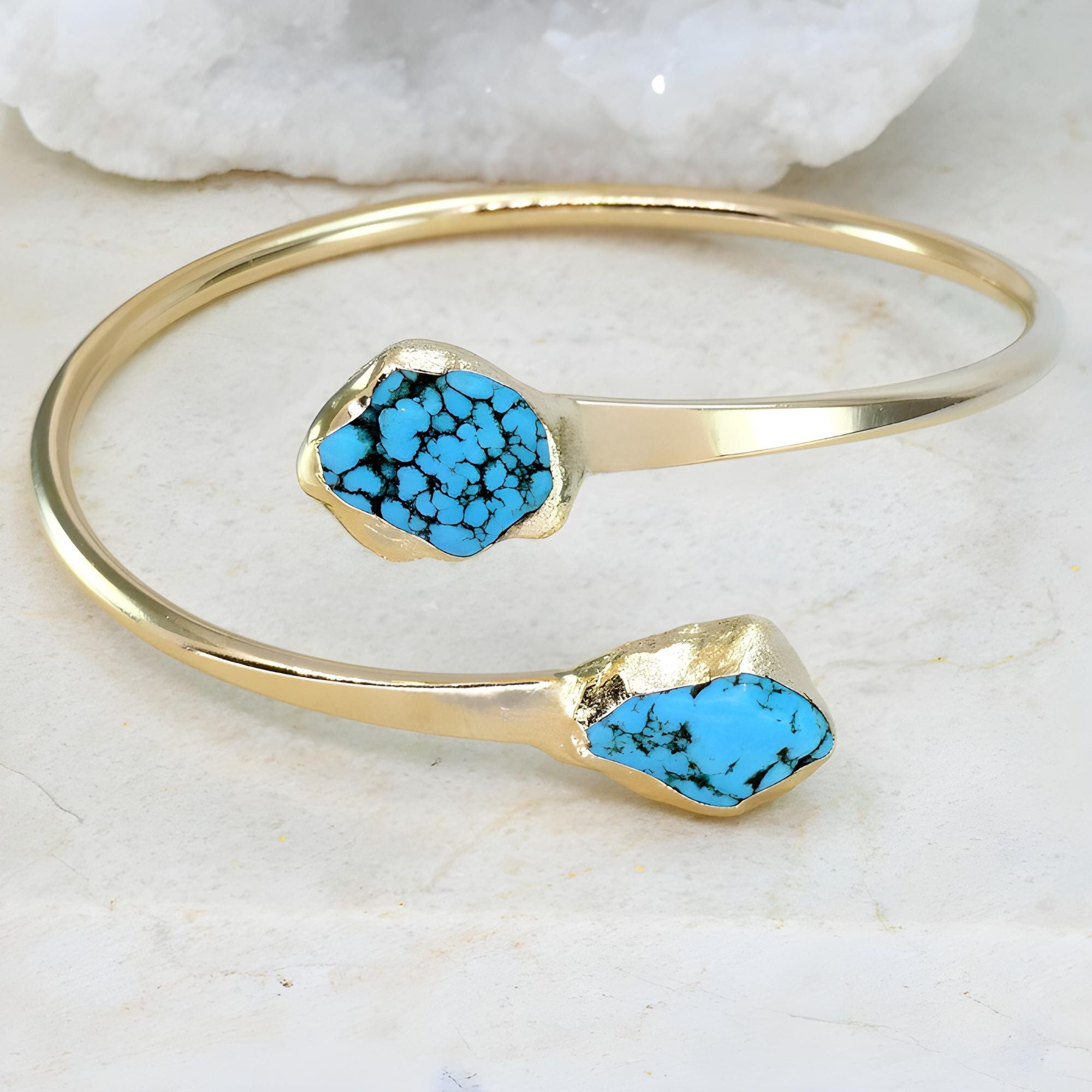 Double Cuff Turquoise Bracelet