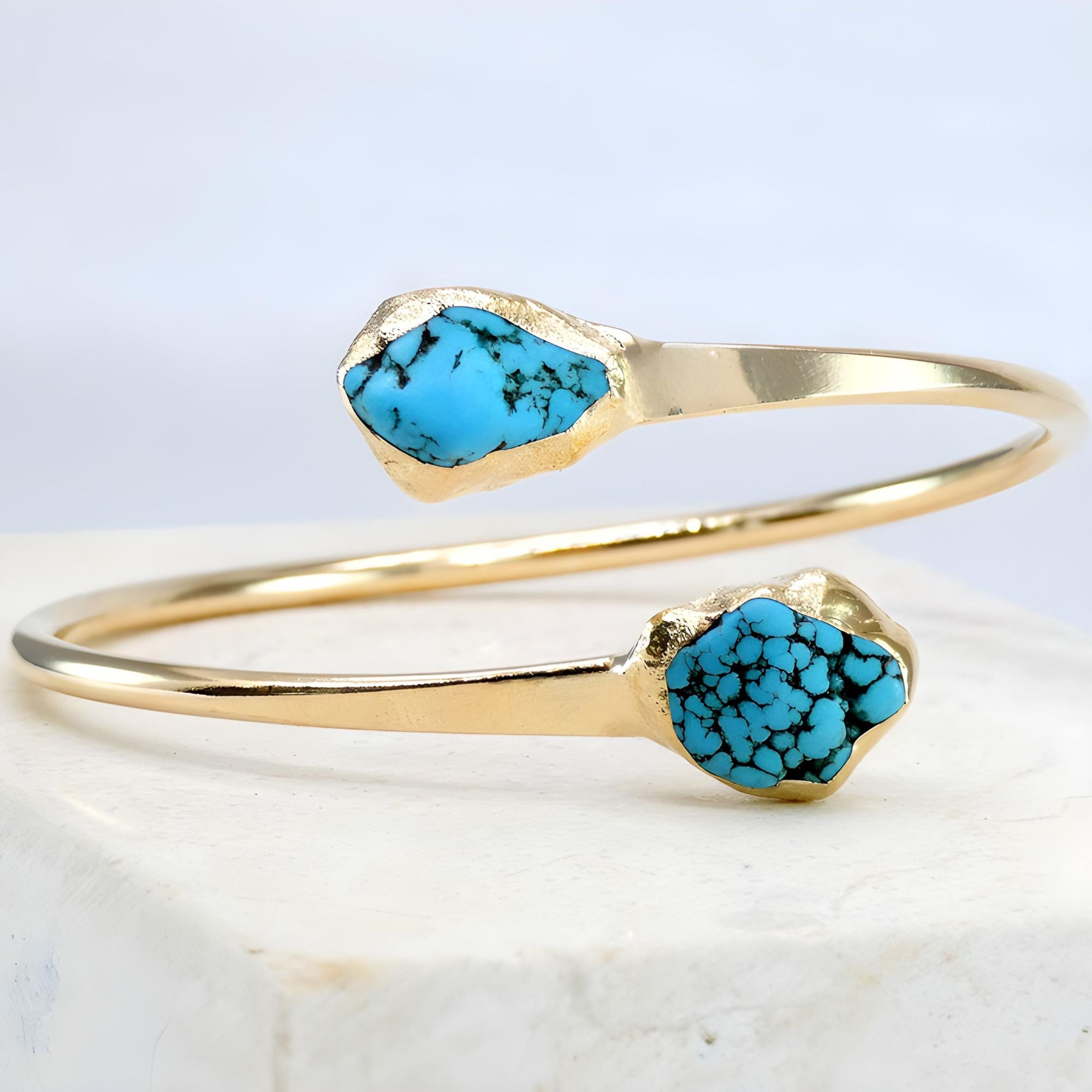 Double Cuff Turquoise Bracelet
