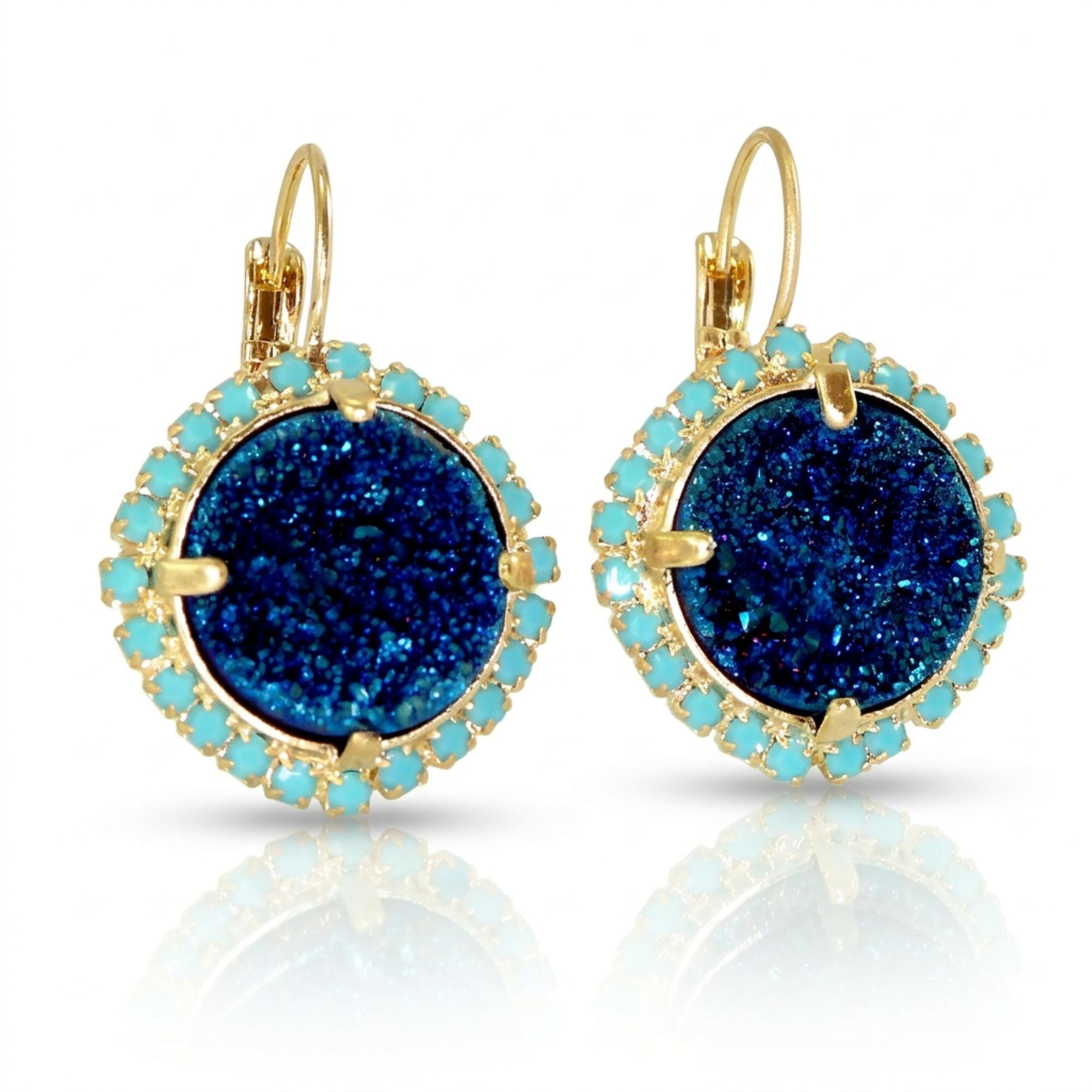 Blue Druzy Earrings