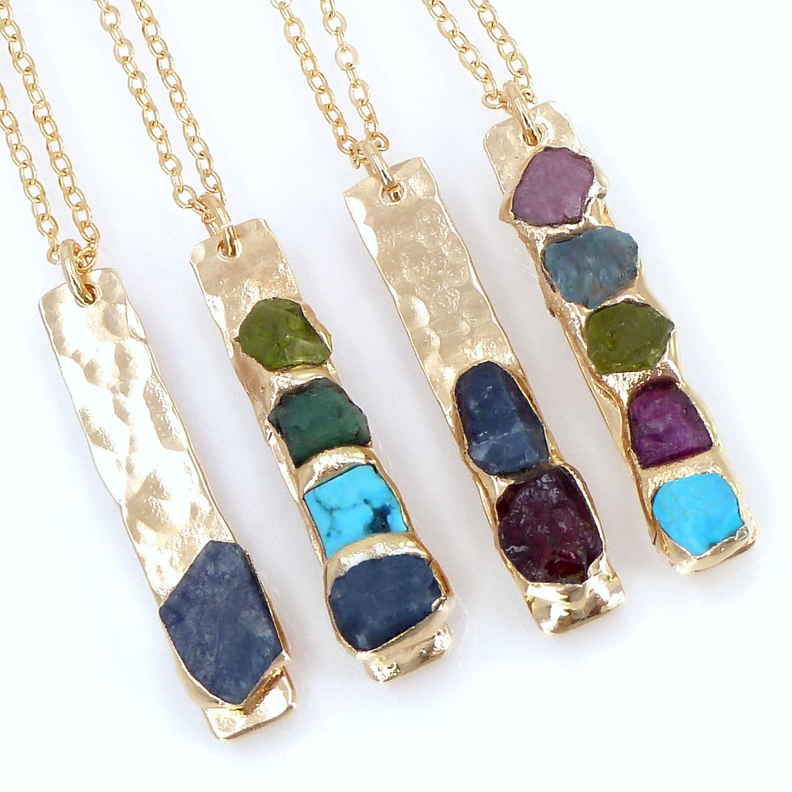 Birthstone Bar Necklace - Vertical