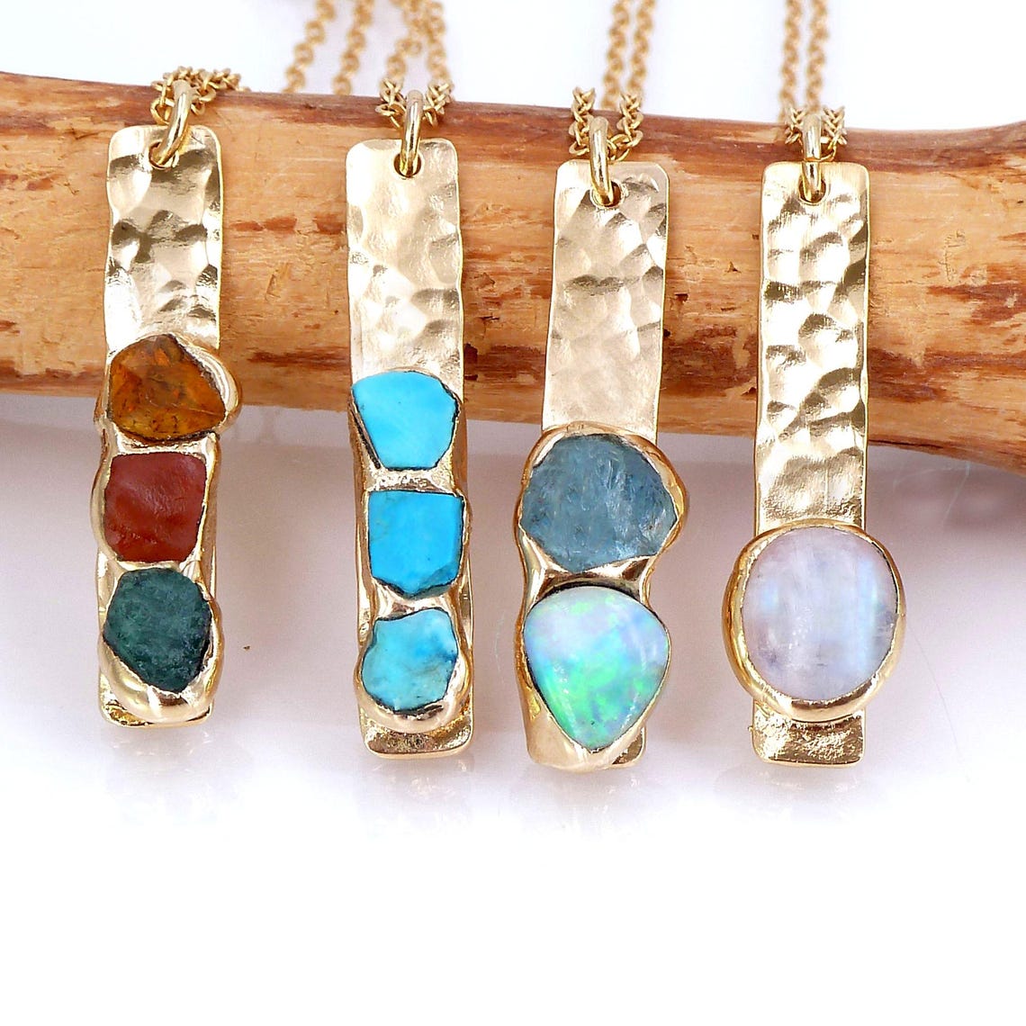 Birthstone Bar Necklace - Vertical