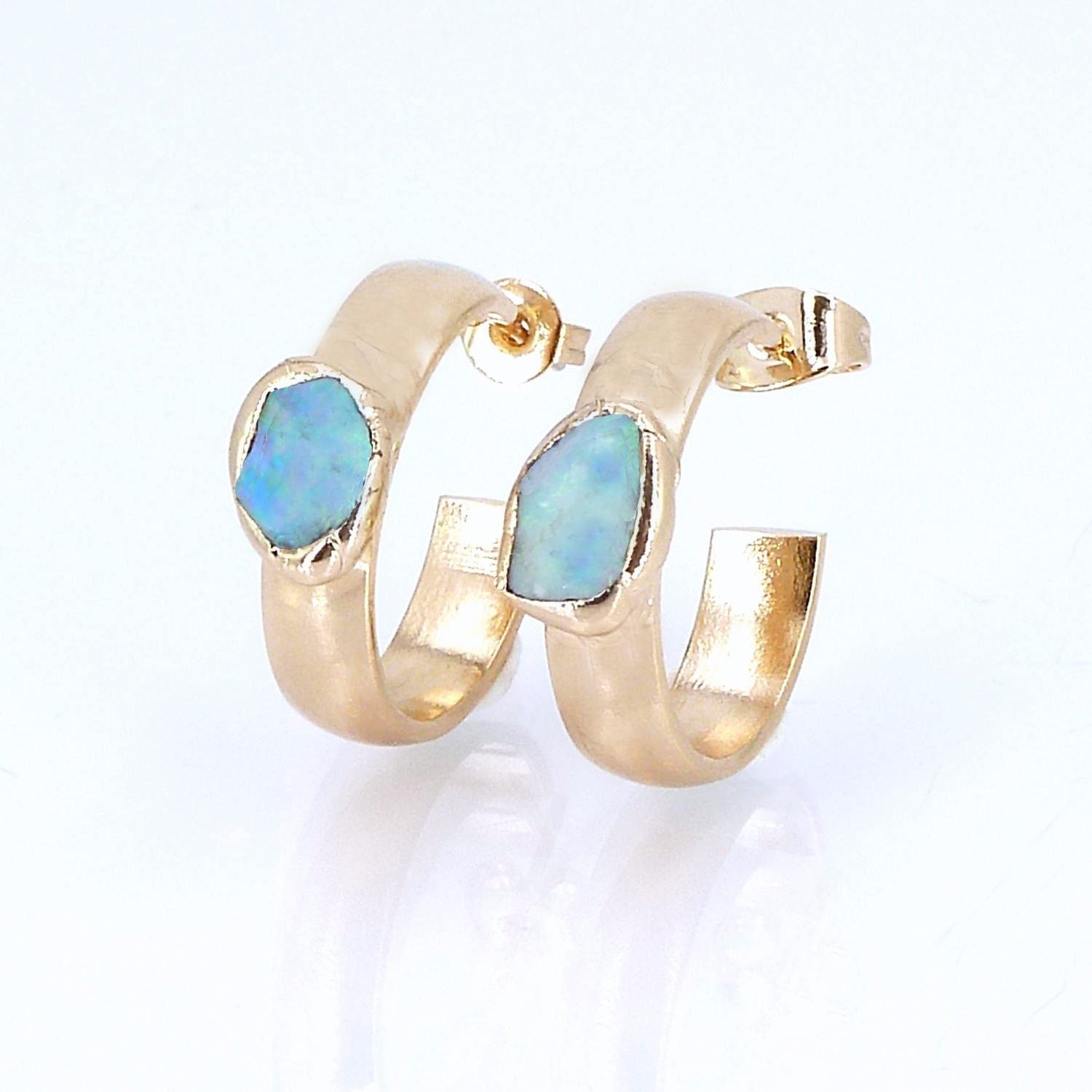Opal Hoop Earrings
