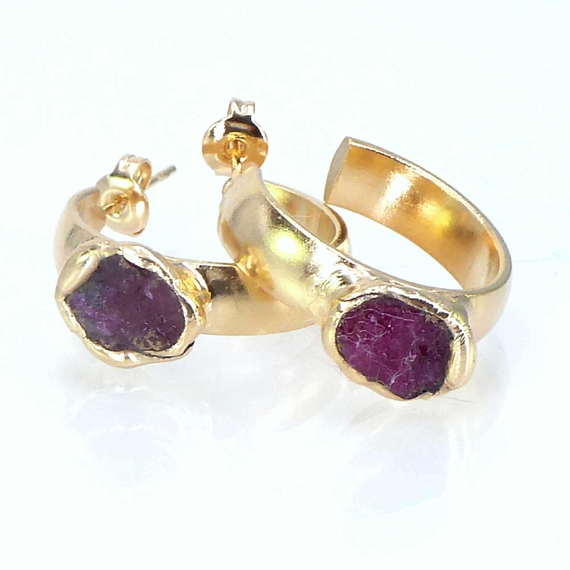 Ruby Hoop Earrings
