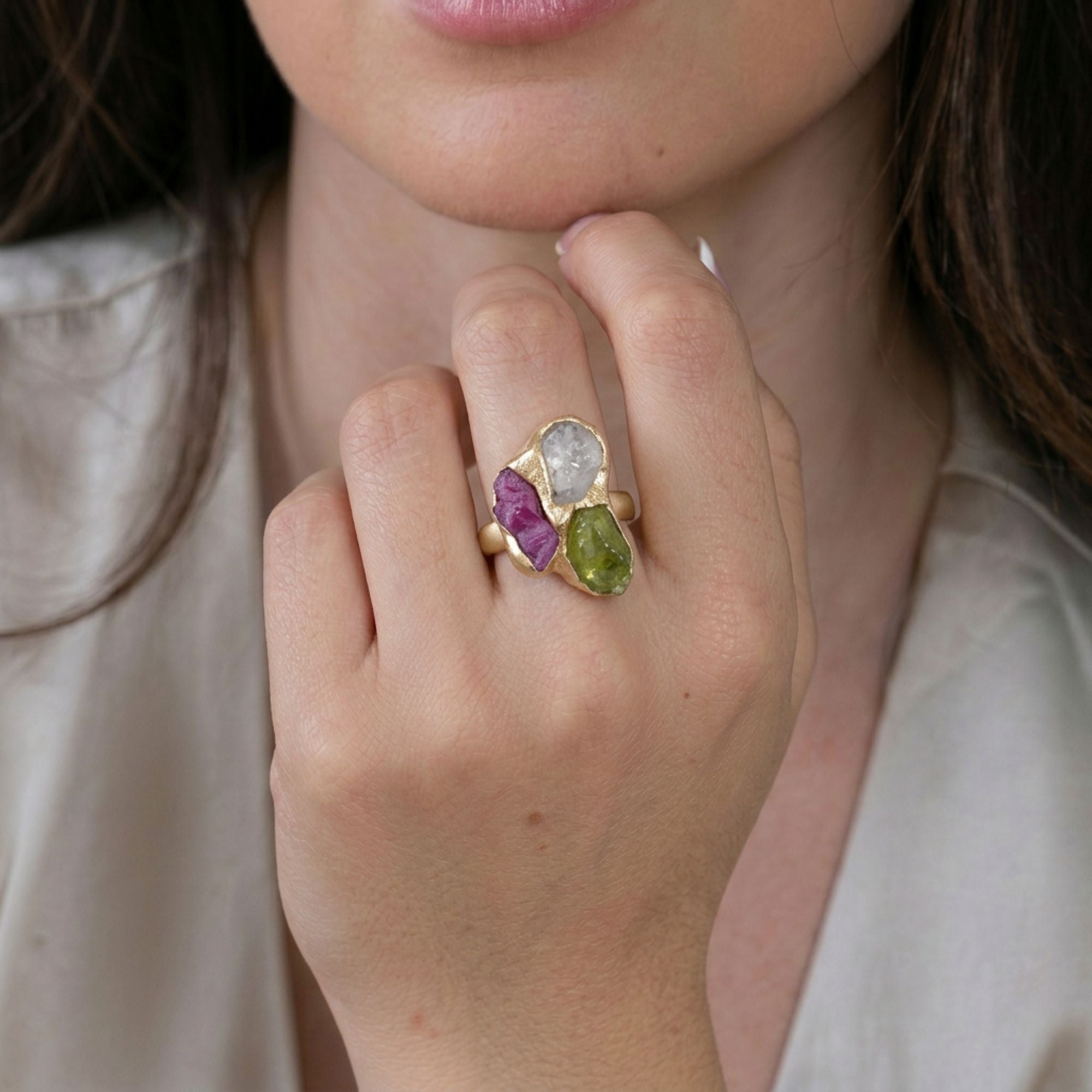 Birthstone Cluster Ring