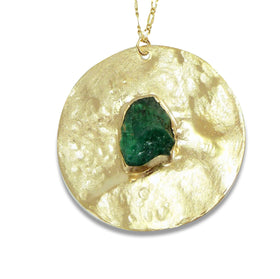 Raw Emerald Necklace.