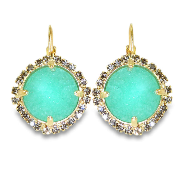 Mint Druzy Drop Earrings.