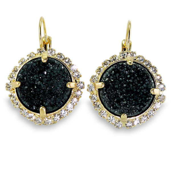 Black Druzy Earrings.