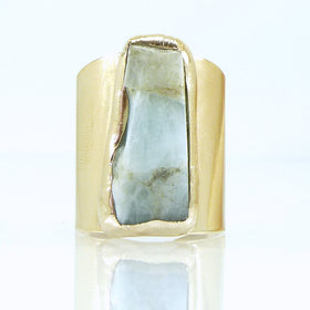 Raw Aquamarine Ring.