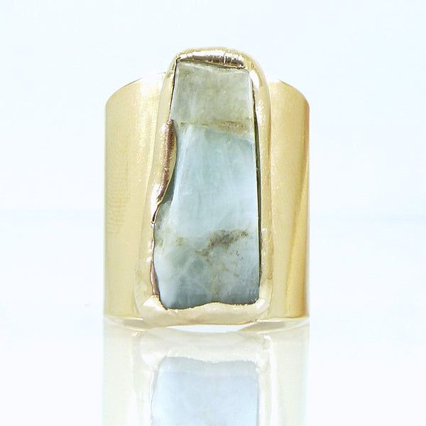 Raw Aquamarine Ring.