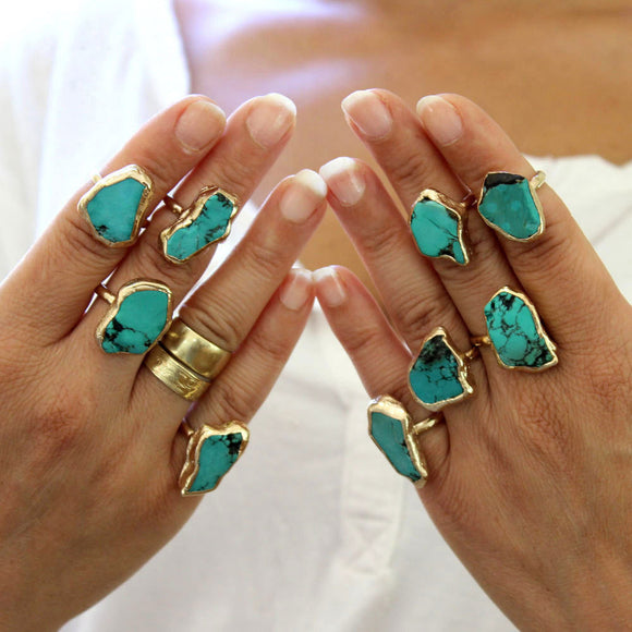 Raw Turquoise Ring.