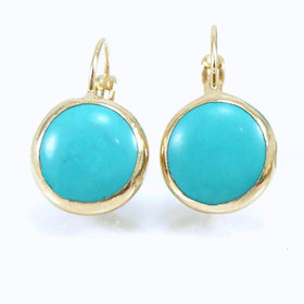 Gold Turquoise Earrings.