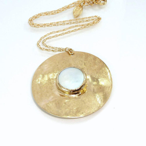 Gold Pearl Necklace.