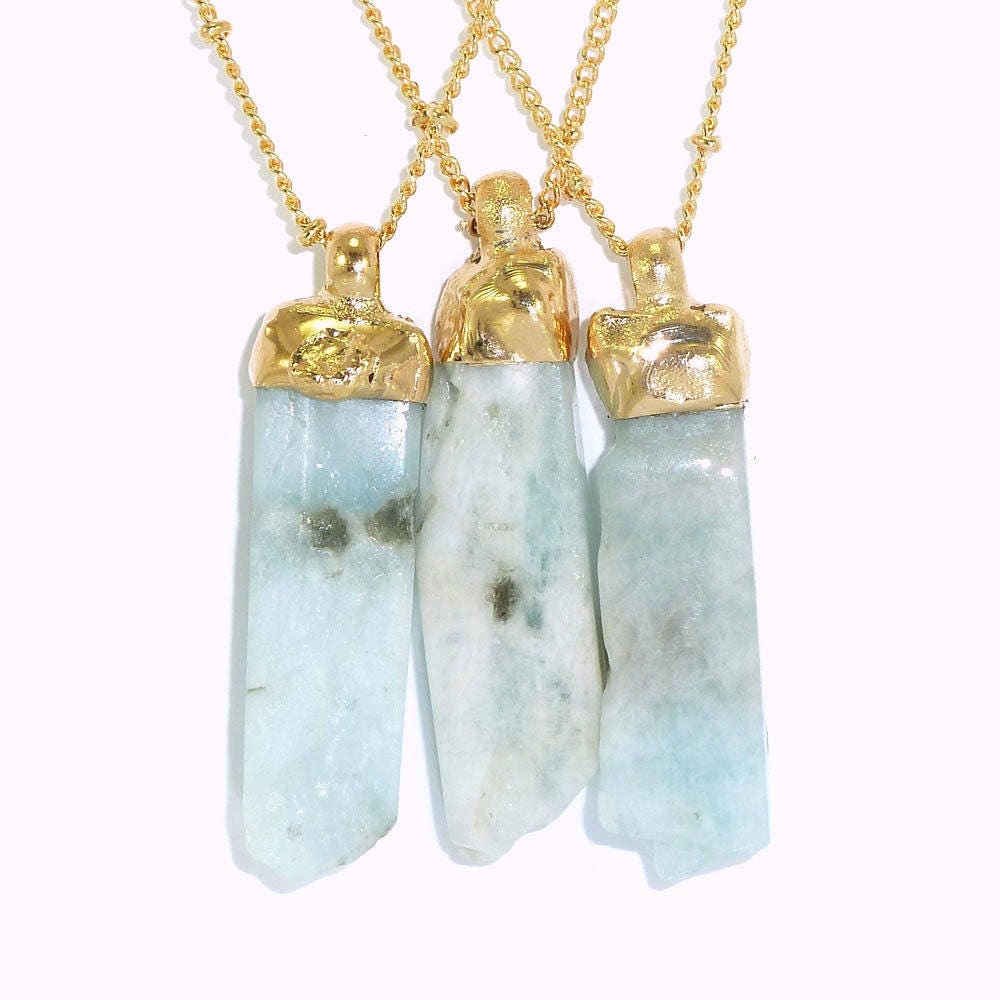 Raw Aquamarine Necklace.