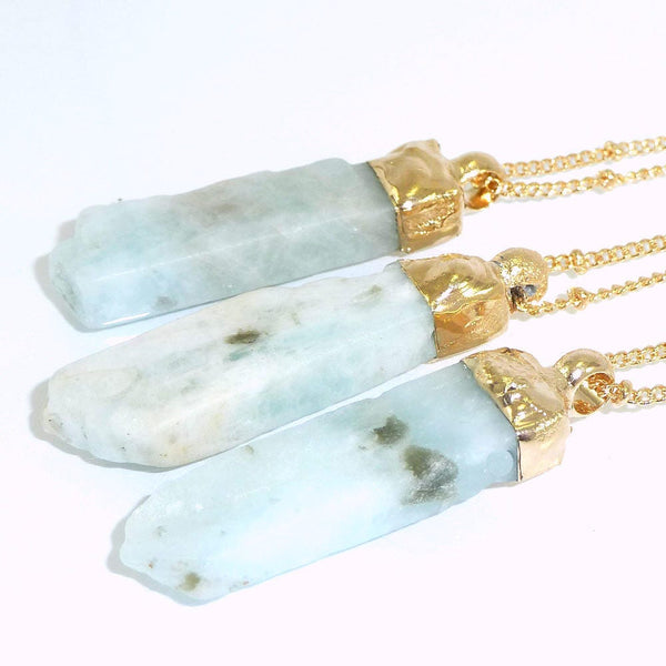 Raw Aquamarine Necklace.